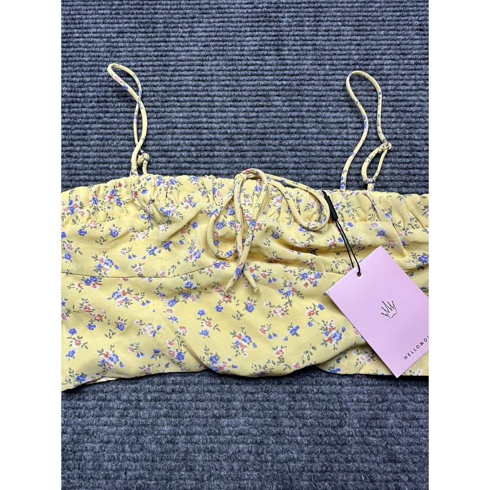 Hello Molly Crop Top Womens Small‎ Floral Adjustable Straps New With Tags